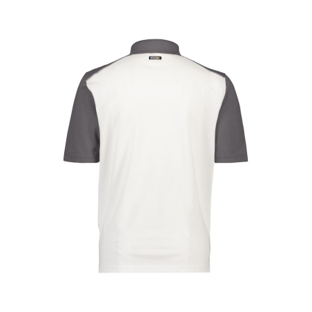 Polo de travail bicolore manches courtes coton piqué Blanc/gris ciment – Dassy Cesar