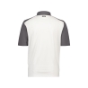 Polo de travail bicolore manches courtes coton piqué Blanc/gris ciment – Dassy Cesar