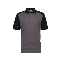 Polo de travail bicolore manches courtes coton piqué Gris ciment/noir – Dassy Cesar