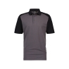 Polo de travail bicolore manches courtes coton piqué Gris ciment/noir – Dassy Cesar