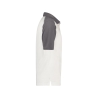 Polo de travail bicolore manches courtes coton piqué Blanc/gris ciment – Dassy Cesar
