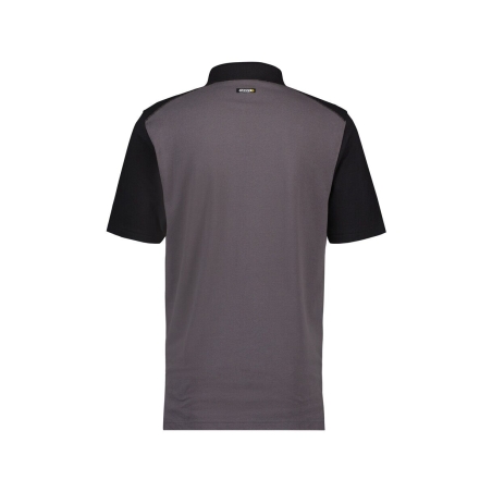 Polo de travail bicolore manches courtes coton piqué Gris ciment/noir – Dassy Cesar