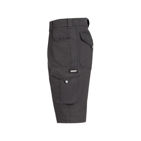 Bermuda de travail stretch multipoches coupe droite femme Gris – Dassy Botta Flex women