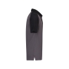 Polo de travail bicolore manches courtes coton piqué Gris ciment/noir – Dassy Cesar