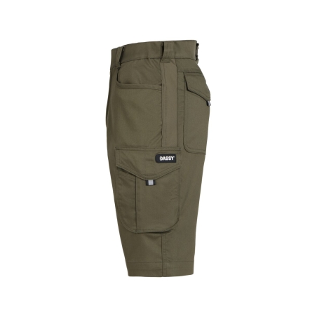 Bermuda de travail stretch multipoches coupe droite femme Kaki – Dassy Botta Flex women