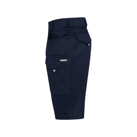 Bermuda de travail stretch multipoches coupe droite femme Marine – Dassy Botta Flex women