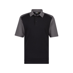 Polo de travail bicolore manches courtes coton piqué Noir/gris ciment – Dassy Cesar