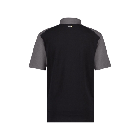 Polo de travail bicolore manches courtes coton piqué Noir/gris ciment – Dassy Cesar