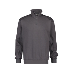 Sweat-shirt de travail zippé col montant 290 g/m² Gris ciment – Dassy Felix