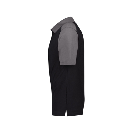 Polo de travail bicolore manches courtes coton piqué Noir/gris ciment – Dassy Cesar