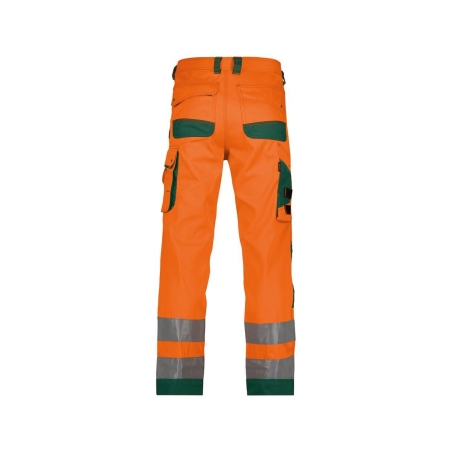 Pantalon de travail haute visibilité multipoches Cordura Orange fluo/vert coupe longue – Dassy Chicago