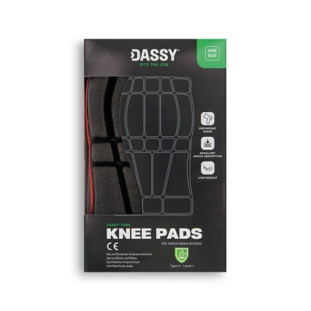 Genouillères certifiées ergonomiques préformées polyéthylène Rouge/noir – Dassy Fides, lot de 2 (vendu par paire)