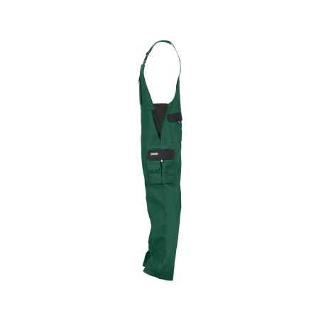 Cotte à bretelles bicolore multipoches 245 g/m² Vert/noir coupe longue – Dassy Calais