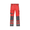 Pantalon de travail haute visibilité multipoches Cordura Rouge fluo/gris ciment coupe courte – Dassy Chicago