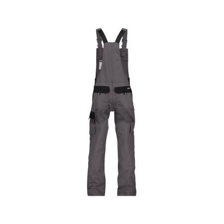 Cotte à bretelles bicolore multipoches 245 g/m² Gris ciment/noir – Dassy Calais