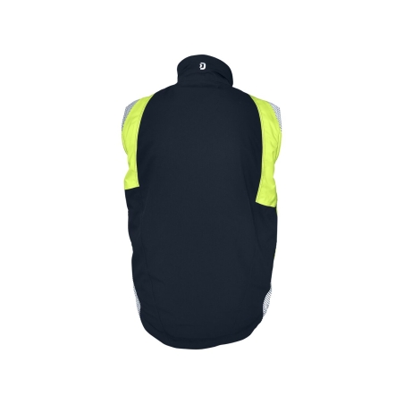 Gilet hiver matelassé sans manches fibre Sorona haute visibilité Marine/jaune fluo – Dassy Callao