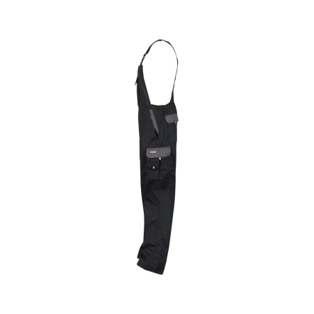 Cotte à bretelles bicolore multipoches 245 g/m² Noir/gris ciment – Dassy Calais