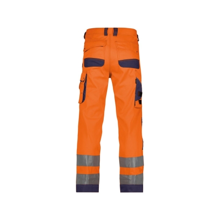 Pantalon de travail haute visibilité multipoches Cordura Orange fluo/marine – Dassy Chicago