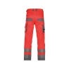 Pantalon de travail haute visibilité multipoches Cordura Rouge fluo/gris ciment – Dassy Chicago