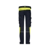 Pantalon de travail stretch multipoches pour femme Bleu nuit/jaune fluo – Dassy Canton Women