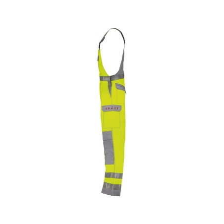 Cotte à bretelles haute visibilité multinormes avec poches genoux Jaune fluo/gris graphite – Dassy Colombia