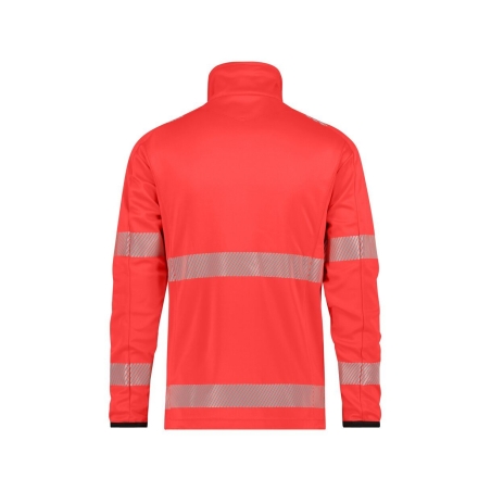 Veste polaire haute visibilité classe 2 zippée Rouge fluo/gris ciment – Dassy Camden