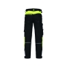 Pantalon de travail stretch multipoches avec genouillères Noir/jaune fluo coupe longue – Dassy Canton