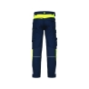 Pantalon de travail stretch multipoches avec genouillères Bleu nuit/jaune fluo coupe courte – Dassy Canton
