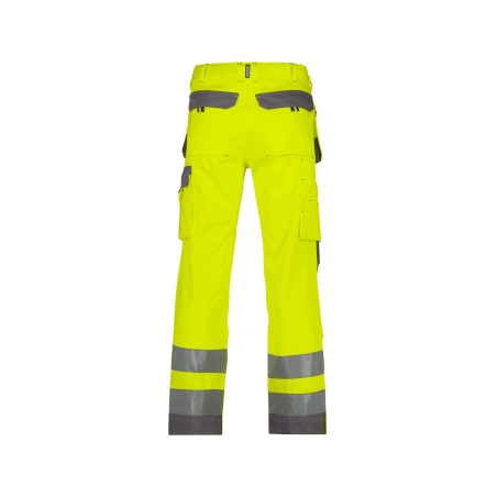 Pantalon de travail haute visibilité multi-poches Cordura Jaune fluo/gris ciment coupe longue – Dassy Glasgow