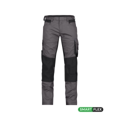 Pantalon peintre femme stretch multipoches genouillères Gris anthracite/noir – Dassy Dynax Women