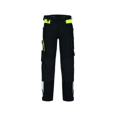Pantalon de travail stretch multipoches avec genouillères Noir/jaune fluo – Dassy Canton