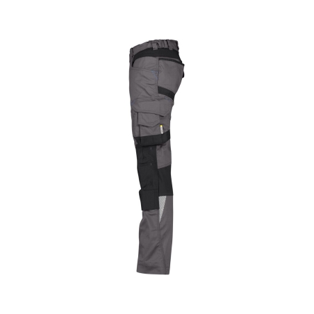 Pantalon peintre femme stretch multipoches genouillères Gris anthracite/noir – Dassy Dynax Women