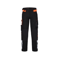Pantalon de travail stretch multipoches avec genouillères Noir/orange – Dassy Canton