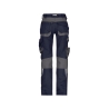 Pantalon peintre femme stretch multipoches genouillères Bleu nuit/gris anthracite – Dassy Dynax Women