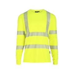 T-shirt haute visibilité manches longues tissu recyclé UPF 50+ Jaune fluo – Dassy Carterville