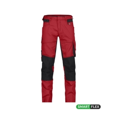 Pantalon peintre femme stretch multipoches genouillères Rouge/noir – Dassy Dynax Women