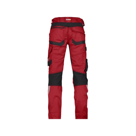 Pantalon peintre femme stretch multipoches genouillères Rouge/noir – Dassy Dynax Women