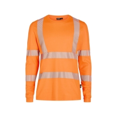 T-shirt haute visibilité manches longues tissu recyclé UPF 50+ Orange fluo – Dassy Carterville