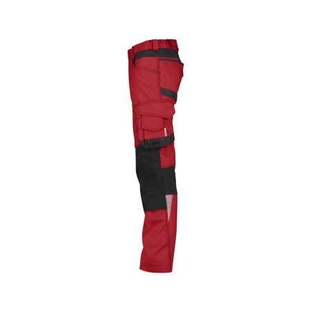 Pantalon peintre femme stretch multipoches genouillères Rouge/noir – Dassy Dynax Women