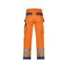Pantalon de travail haute visibilité multi-poches Cordura Orange fluo/marine coupe courte – Dassy Glasgow