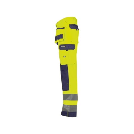 Pantalon de travail haute visibilité multi-poches Cordura Jaune fluo/marine – Dassy Glasgow