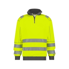 Sweat haute visibilité bandes réfléchissantes 280 g/m² Jaune fluo/gris ciment – Dassy Denver