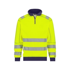 Sweat haute visibilité bandes réfléchissantes 280 g/m² Jaune fluo/marine – Dassy Denver
