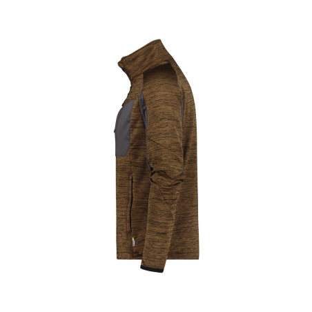 Veste intermédiaire polyester gamme Flex avec passe-pouce Camel/gris anthracite – Dassy Convex