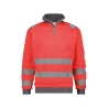Sweat haute visibilité bandes réfléchissantes 280 g/m² Rouge fluo/gris ciment – Dassy Denver