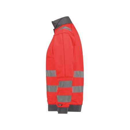 Sweat haute visibilité bandes réfléchissantes 280 g/m² Rouge fluo/gris ciment – Dassy Denver