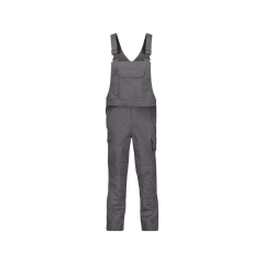 Cotte à bretelles ignifugée 100% coton multipoches Gris ciment coupe courte – Dassy Dakota