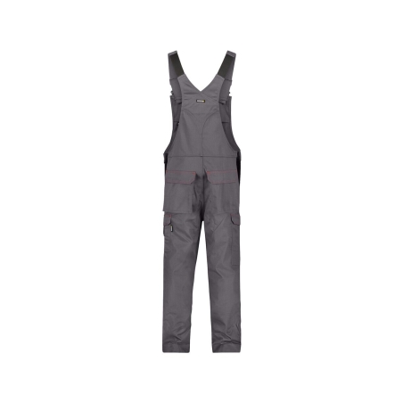 Cotte à bretelles ignifugée 100% coton multipoches Gris ciment coupe courte – Dassy Dakota