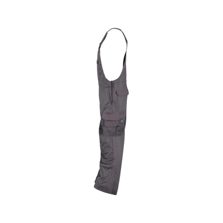 Cotte à bretelles ignifugée 100% coton multipoches Gris ciment coupe courte – Dassy Dakota