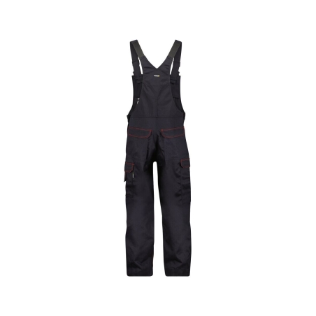 Cotte à bretelles ignifugée 100% coton multipoches Noir coupe courte – Dassy Dakota